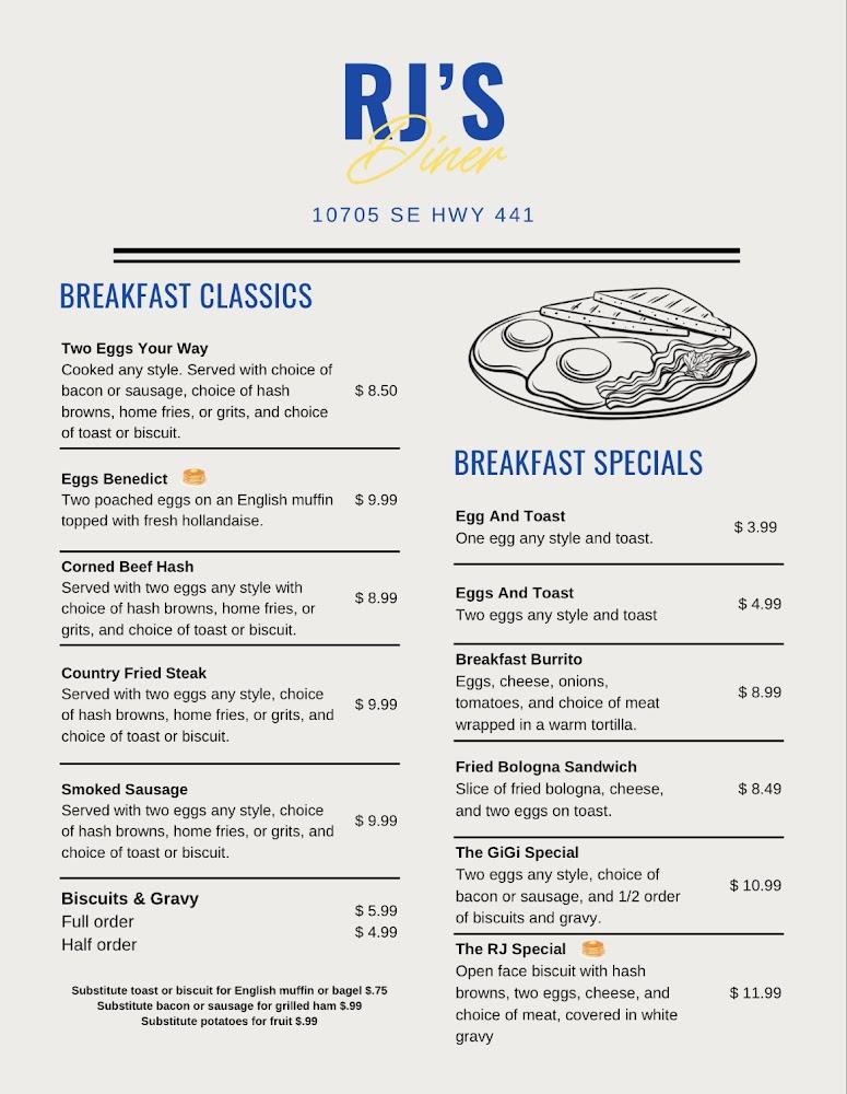 RJ's Diner Menu image 2